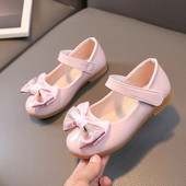 Kožne cipele za djevojčice Cipele za princeze Dječje vjenčanje s mašnama Dječje slatke ravne cipele H692