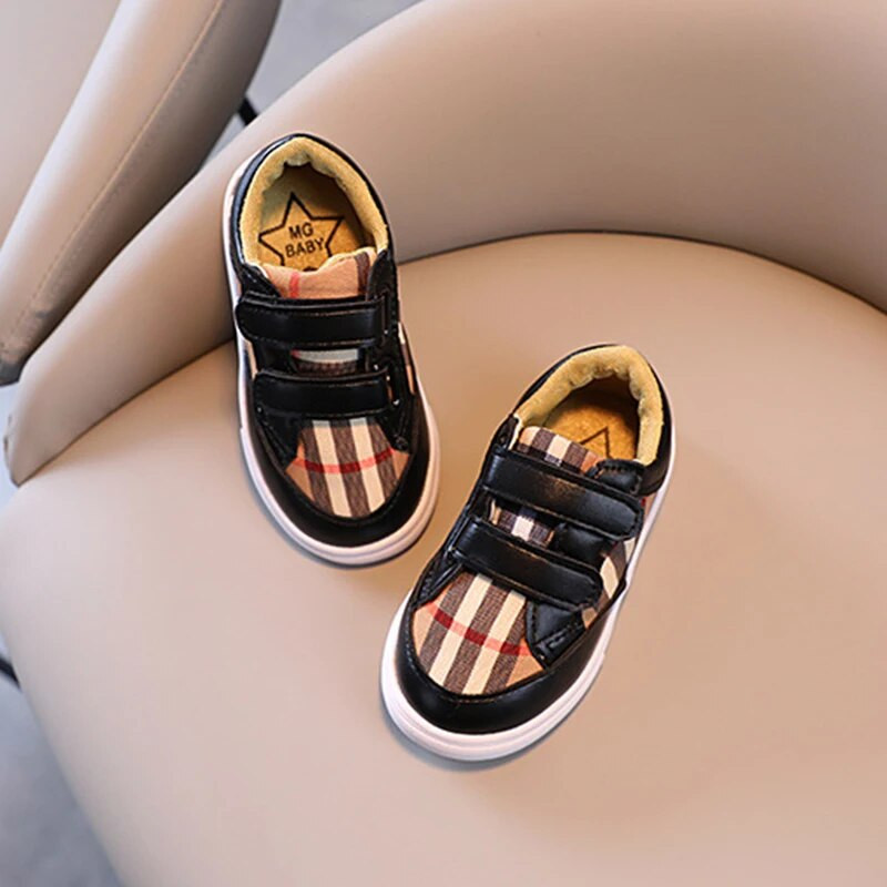 Dječje tenisice Karirane platnene cipele Korejske cipele za bebe Dječaci Djevojčice Ležerne cipele Mekano dno Neklizajuće sportske cipele PU Dječje ravne cipele 21-30