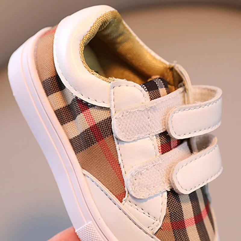 Dječje tenisice Karirane platnene cipele Korejske cipele za bebe Dječaci Djevojčice Ležerne cipele Mekano dno Neklizajuće sportske cipele PU Dječje ravne cipele 21-30