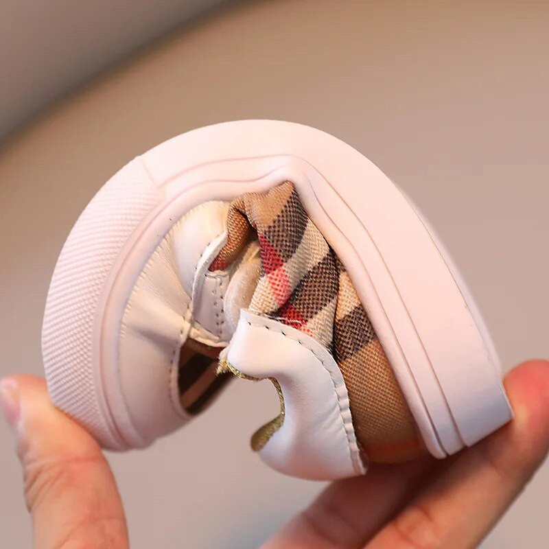 Dječje tenisice Karirane platnene cipele Korejske cipele za bebe Dječaci Djevojčice Ležerne cipele Mekano dno Neklizajuće sportske cipele PU Dječje ravne cipele 21-30