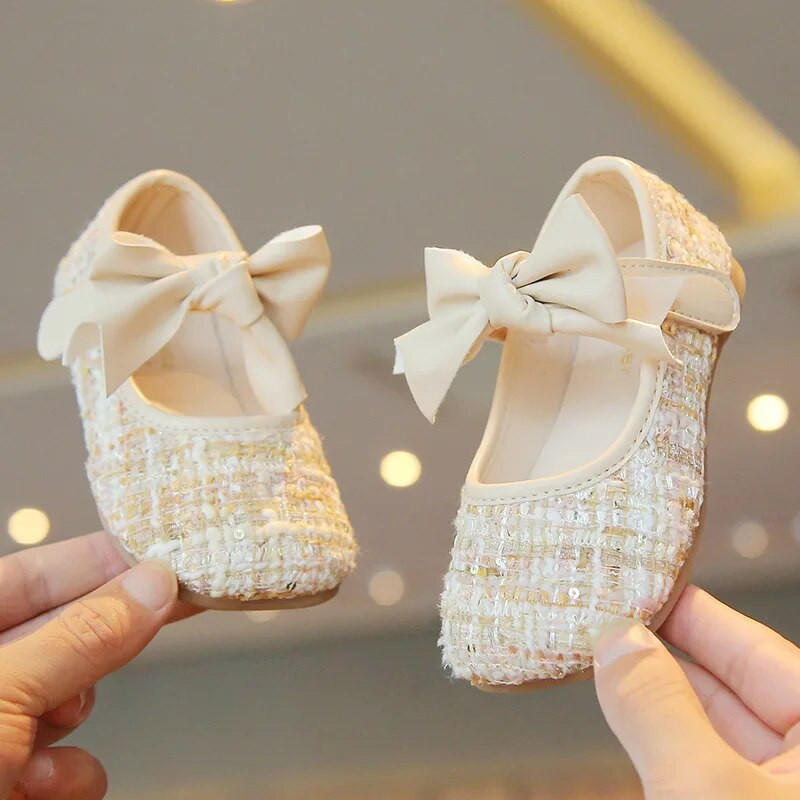 Kožne cipele za djevojčice Modne jednostruke cipele 2023. Proljeće Jesen Nove dječje cipele s mašnom za djevojčice Princess s mekim potplatom H615