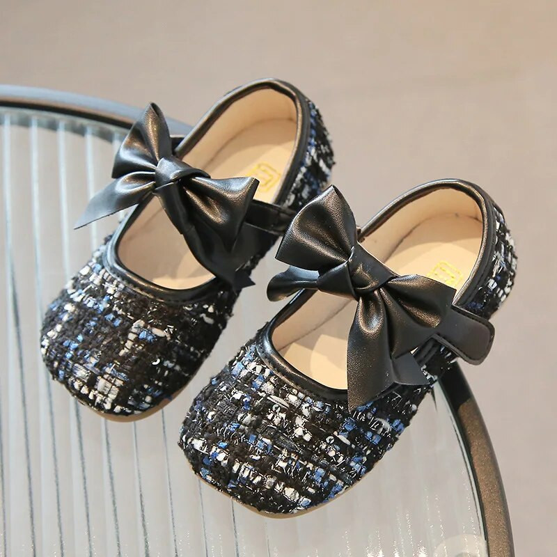 Kožne cipele za djevojčice Modne jednostruke cipele 2023. Proljeće Jesen Nove dječje cipele s mašnom za djevojčice Princess s mekim potplatom H615