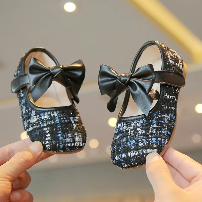 Kožne cipele za djevojčice Modne jednostruke cipele 2023. Proljeće Jesen Nove dječje cipele s mašnom za djevojčice Princess s mekim potplatom H615