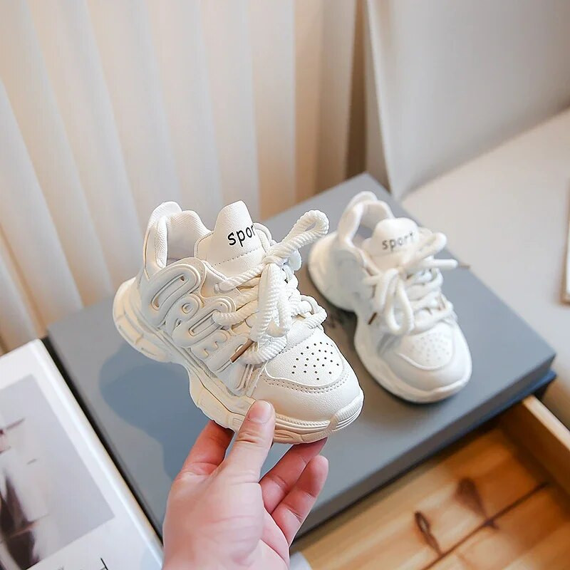 Nove svestrane ležerne tenisice na vezanje Jednostavne neklizajuće tenisice Djevojčice Dječaci 2024 Proljeće Jesen Ružičasto Ružičaste Slatke dječje Tenisice za trčanje Mala djeca