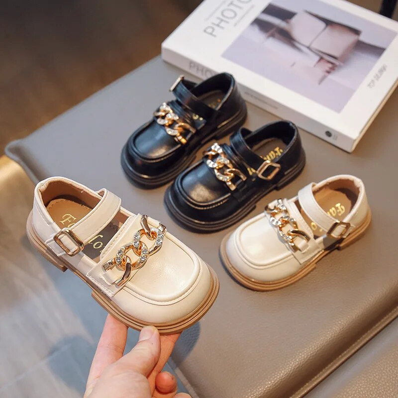 Sweet Girl Princess Nahast kingad Sügisesed jalatsid Uued lihtsad libisemiskindlad tüdrukute vabaaja kingad H965