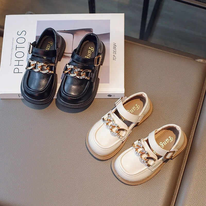 Sweet Girl Princess Nahast kingad Sügisesed jalatsid Uued lihtsad libisemiskindlad tüdrukute vabaaja kingad H965