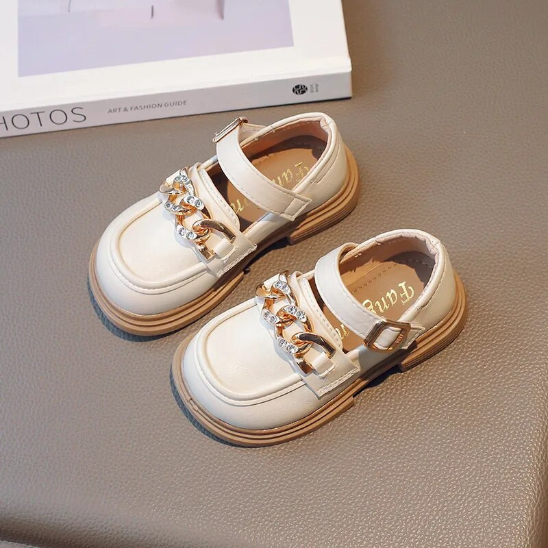 Sweet Girl Princess Nahast kingad Sügisesed jalatsid Uued lihtsad libisemiskindlad tüdrukute vabaaja kingad H965