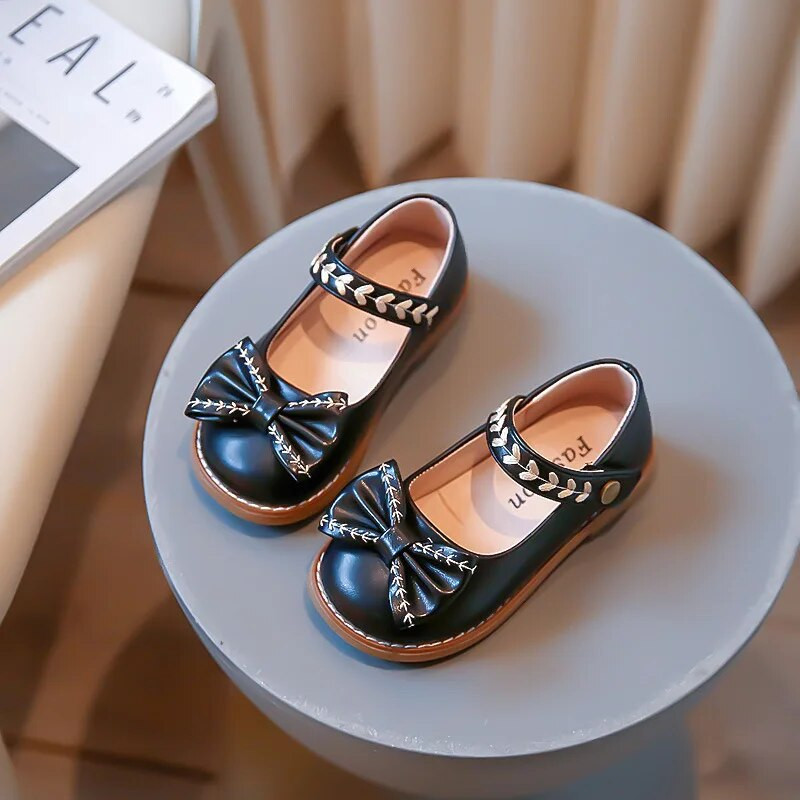 Jauki Bow Baby Girl Kurpes Modes Pērļu Meiteņu Princešu Apavi 2023 Jauni Pavasara Rudens Bērnu Ādas Apavi H588