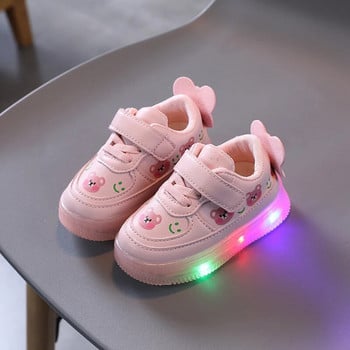 Zapatillas LED Детски обувки Детски обувки за момиче Момче Светещи ежедневни маратонки Нехлъзгащи се меки светещи обувки за малко мече운동화