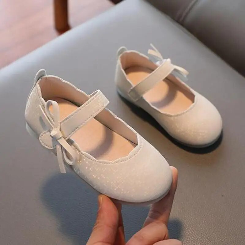 Nove dječje kožne cipele Modne dječje cipele s mašnom za djevojčice Mekane udobne cipele za slobodno vrijeme H824