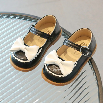 Pavasara meiteņu loku ādas apavi 2023. gada modes bērnu apavi studentiem, mīkstās princeses apavi bērniem ar mīkstu apakšu H691