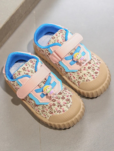 Dječje ležerne cipele Proljeće 2023. Nove slatke cvjetne cipele za djevojčice Dječje platnene cipele s mekim dnom iz crtanih filmova Tenisice
