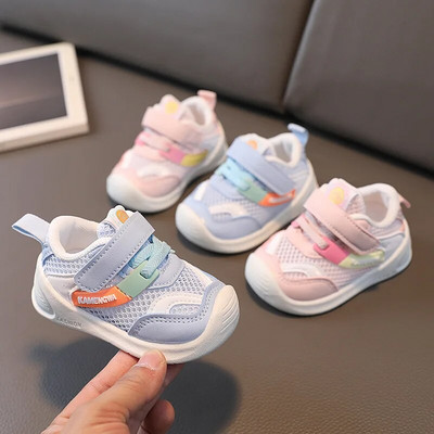 ZapatillasSpring Baby Girl Boy Ikdienas apavi ar mīksto zoli, elpojošu, neslīdošu, mazuļu modes apavi mazuļu tīklveida bērnu kedasTenis Feminino