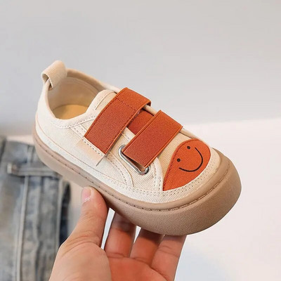 Bērniem smaidoša seja Elpojošs audekla apavi zēniem meitenēm Modes bērniem ikdienas apavi kedas mīkstas zoles neslīdošas bērnu apavi
