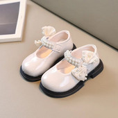 Nove jesenske dječje ravne cipele Modne Sweet Pearl lakirane cipele princeze za djevojčice Neklizajuće dječje ležerne cipele J79