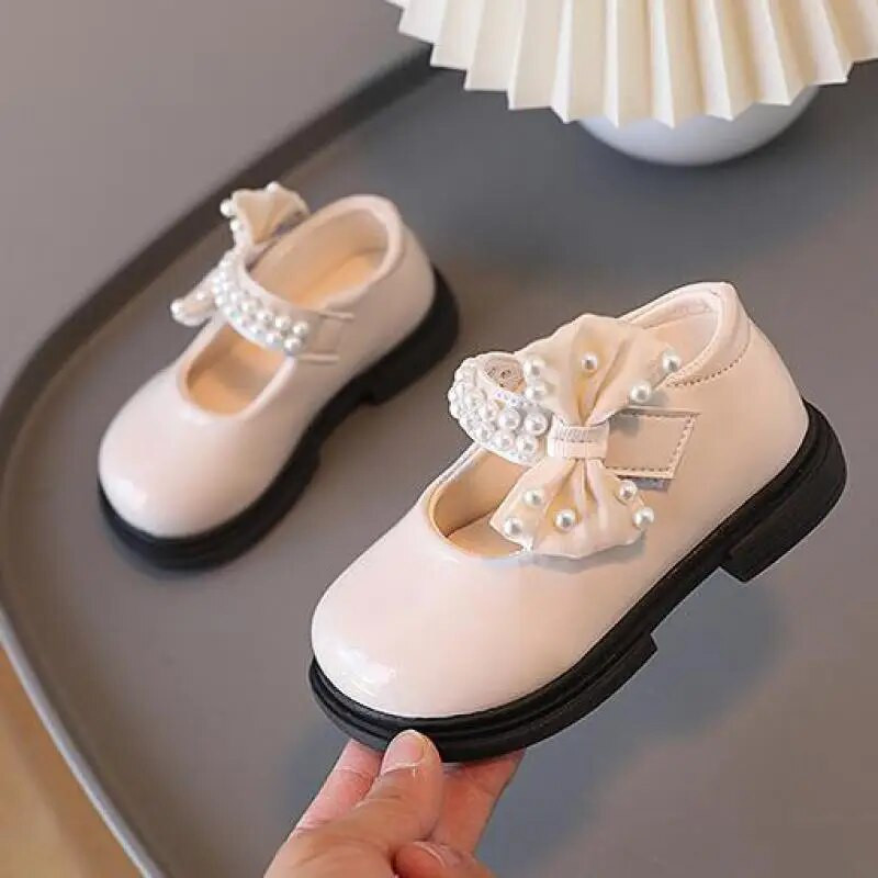 Nove jesenske dječje ravne cipele Modne Sweet Pearl lakirane cipele princeze za djevojčice Neklizajuće dječje ležerne cipele J79