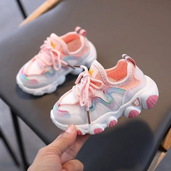 Νεότερο Unisex Ανοιξιάτικο φθινόπωρο παιδικό καθημερινό αθλητικό παπούτσι με αναπνεύσιμη μαλακή σόλα, αντιολισθητικά παπούτσια για κοριτσάκια για μωρά Παπούτσια για αγόρια Μέγεθος 21-30