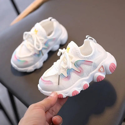 Jaunākās unisex pavasara rudens bērnu ikdienas kedas elpojošas, mīkstas zoles, neslīdošas zīdaiņu meiteņu apavi Toddler zēniem, 21-30 izmērs