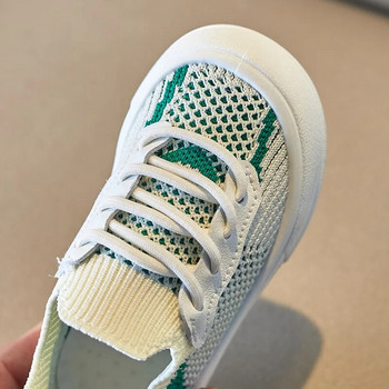 Тенис Детски ежедневни обувки за момичета Момчета Пролет Лято Нови плетени мрежести дишащи детски обувки Меко дъно Маратонки против приплъзване