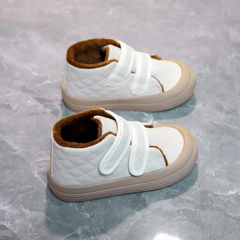 Παιδικά δερμάτινα παπούτσια για κορίτσια Velvet casual ψηλά βαμβακερά παπούτσια για αγόρια μποτάκια παιδικά βελούδινα μποτάκια χειμώνα 3-7 ετών