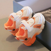 Gyermek dizájn narancssárga tornacipők tipegő lányok fiúk PU bőr légáteresztő alkalmi sportcipők gyerek futócipők 20-31 méret