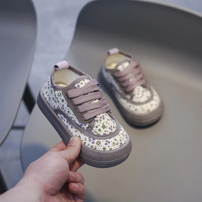 Pavasaris Rudens Bērnu ikdienas apavi zīdaiņiem Meiteņu audekla apavi puķu čības ar mīksto zoli Bērnu apavi zīdaiņiem āra apavi