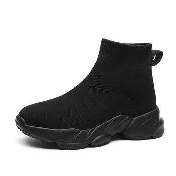 Луксозни обувки Маркови маратонки за момичета Черен чорап Маратонки Детски високи обувки с платформа Детски обувки за тенис за момиче Безплатна доставка