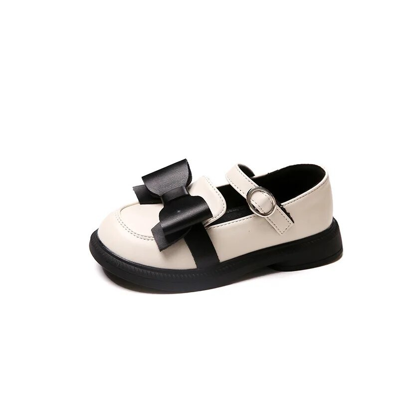 Dječje kožne cipele 2023. Proljeće Nova mašna PU jednobojne mokasine Dječja modna ležerna britanska uniforma Školske cipele Ravne cipele na kuku i petlju