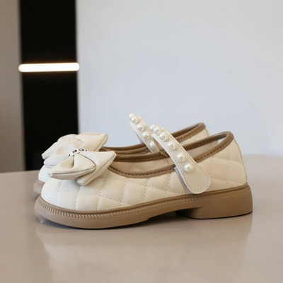 Jauki meiteņu ādas apavi 2023. gada pavasaris, rudens, jauni bērniem, mīkstas princeses ikdienas apavi.