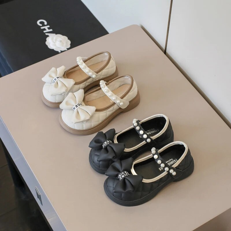 Jauki meiteņu ādas apavi 2023. gada pavasaris, rudens, jauni bērniem, mīkstas princeses ikdienas apavi.