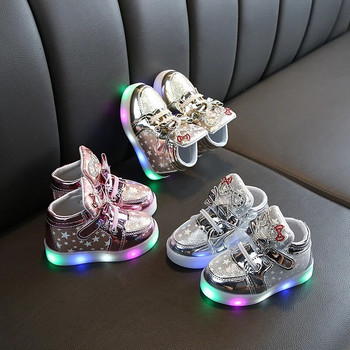 Toddler Cartoon Παιδικά Αθλητικά Παπούτσια με LED Light Παιδικά Κορίτσια Μικρά Παπούτσια Casual Παπούτσια ψηλά παπούτσια φωτισμού Boy Luminous Sneakers