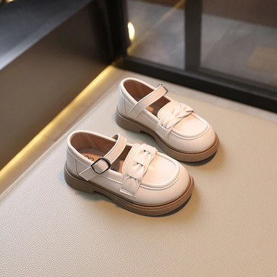 Dječje kožne cipele Proljeće 2023. Novo mokasinke za djevojčice Svestrane mekane crne cipele na kuku i petlju Dječje cipele za školske uniforme