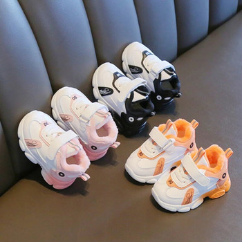 Маратонки за момичета Бебешки обувки за малко дете Модни детски маратонки Зимни нови спортни обувки за момичета Детски маратонки Ежедневни обувки от полар