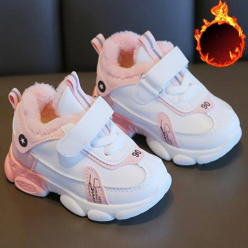 Mergaičių sportbačiai kūdikiams mažiems vaikams Madingi vaikų sportbačiai žiemai Nauji mergaičių sportiniai bateliai vaikams, vilnoniniai laisvalaikio batai