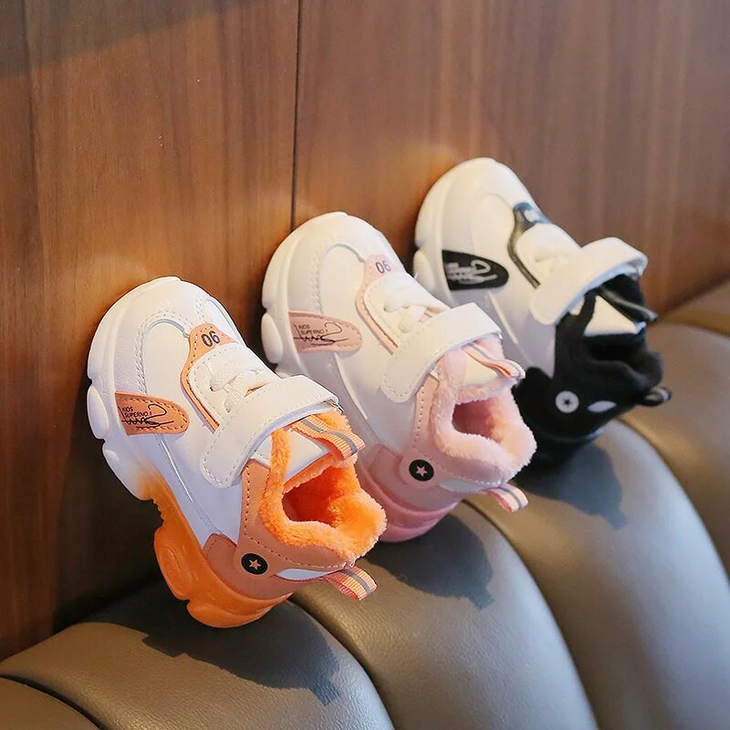 Mergaičių sportbačiai kūdikiams mažiems vaikams Madingi vaikų sportbačiai žiemai Nauji mergaičių sportiniai bateliai vaikams, vilnoniniai laisvalaikio batai