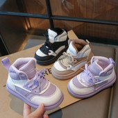 Dječja ležerna obuća Novo za djevojčice Zimske plišane tople cipele Cipele s mekim dnom Dječja modna obuća za daske Dječaci Pamučne sportske cipele