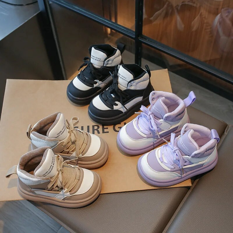 Dječja ležerna obuća Novo za djevojčice Zimske plišane tople cipele Cipele s mekim dnom Dječja modna obuća za daske Dječaci Pamučne sportske cipele