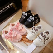 Tenisice za djevojčice Dječja obuća Modne kožne tenisice za ležernu upotrebu Djevojčice za dječake Jesenske zečje uši Slatki dizajn Sportske tenisice za trčanje