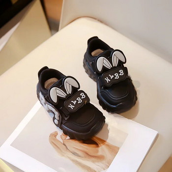 Маратонки за момиче Детски обувки Модни кожени ежедневни маратонки Момиче Момчета Есенни заешки уши Сладък дизайн Спортни обувки за тенис