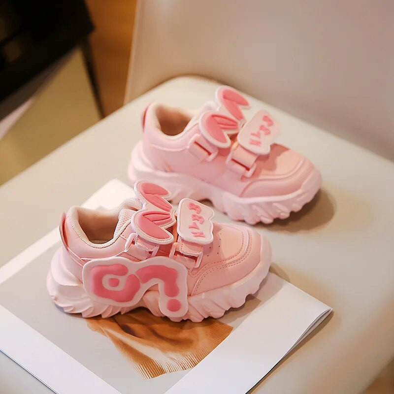 Tenisice za djevojčice Dječja obuća Modne kožne tenisice za ležernu upotrebu Djevojčice za dječake Jesenske zečje uši Slatki dizajn Sportske tenisice za trčanje