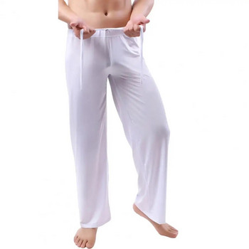 Ανδρικό παντελόνι γιόγκα Χαμηλόμεση κορδόνι ίσιο φαρδύ παντελόνι πιτζάμα Λεπτό αθλητικό Άνετο ελαστικό μέσης Ανδρικό αθλητικό παντελόνι