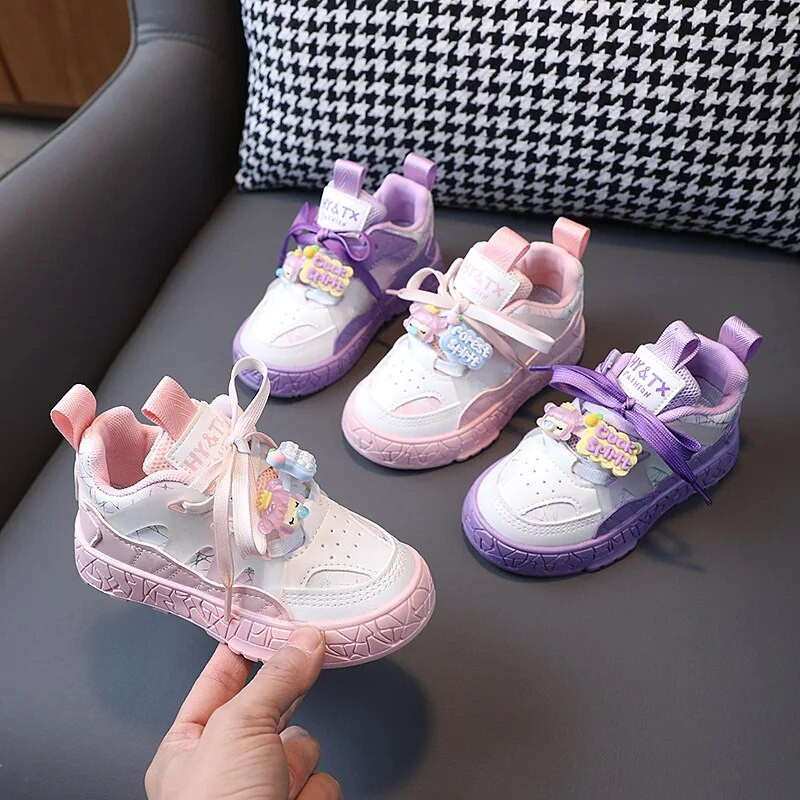 Bērnu sporta apavi meiteņu kedas sporta apavi meiteņu ikdienas modes mazuļu princešu apavi Neslīdoši ikdienas apavi ar mīkstu zoli