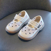 Dječja modna obuća za djevojčice Ležerne cipele Ljubavni printovi Jednostavne neklizajuće dječje cipele 2023 Nove mekane prozračne elegantne cipele za princeze PU