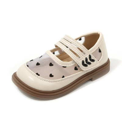 Dječja modna obuća za djevojčice Ležerne cipele Ljubavni printovi Jednostavne neklizajuće dječje cipele 2023 Nove mekane prozračne elegantne cipele za princeze PU