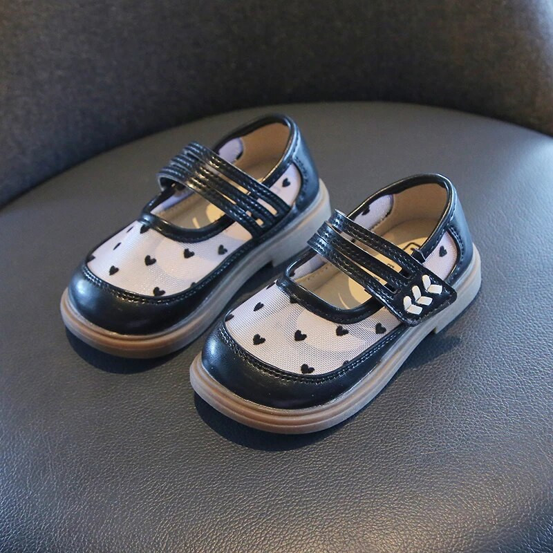 Dječja modna obuća za djevojčice Ležerne cipele Ljubavni printovi Jednostavne neklizajuće dječje cipele 2023 Nove mekane prozračne elegantne cipele za princeze PU