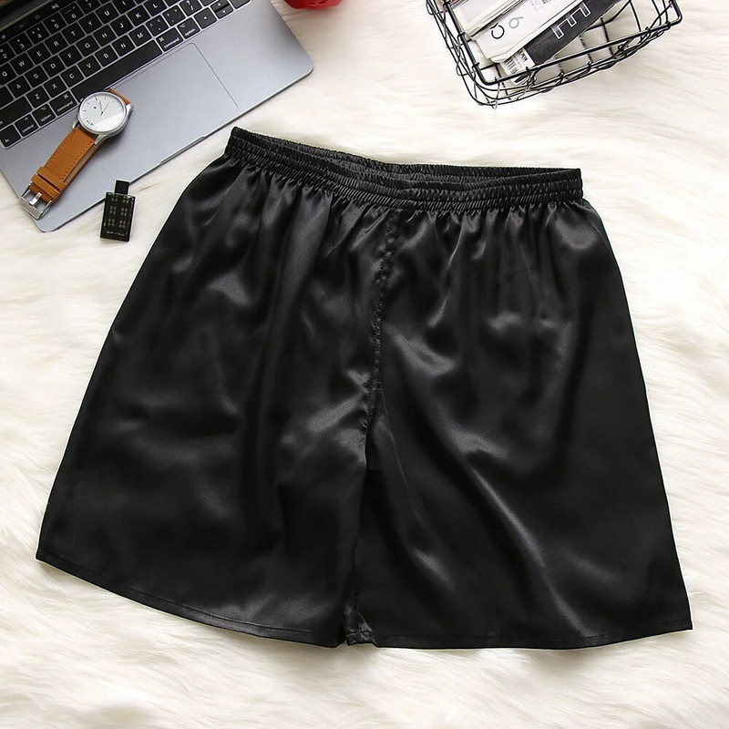 Καλοκαιρινή ανδρική μόδα Ρόμπες σπιτιού Σορτς καθαρό χρώμα Μεταξωτό σατέν πιτζάμα Πυτζάμες Σαλόνια Εσώρουχα