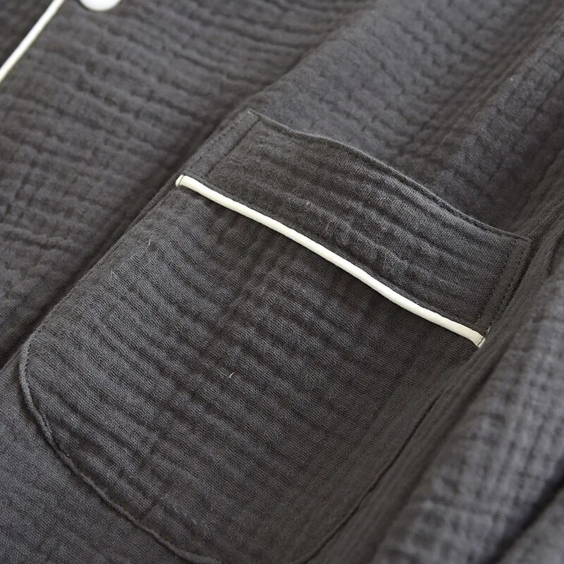 Pamučne hlače Kućno odijelo Muška jednobojna pidžama dugih rukava Komplet dugih hlača Pidžama velikih veličina Muška jesenska odjeća