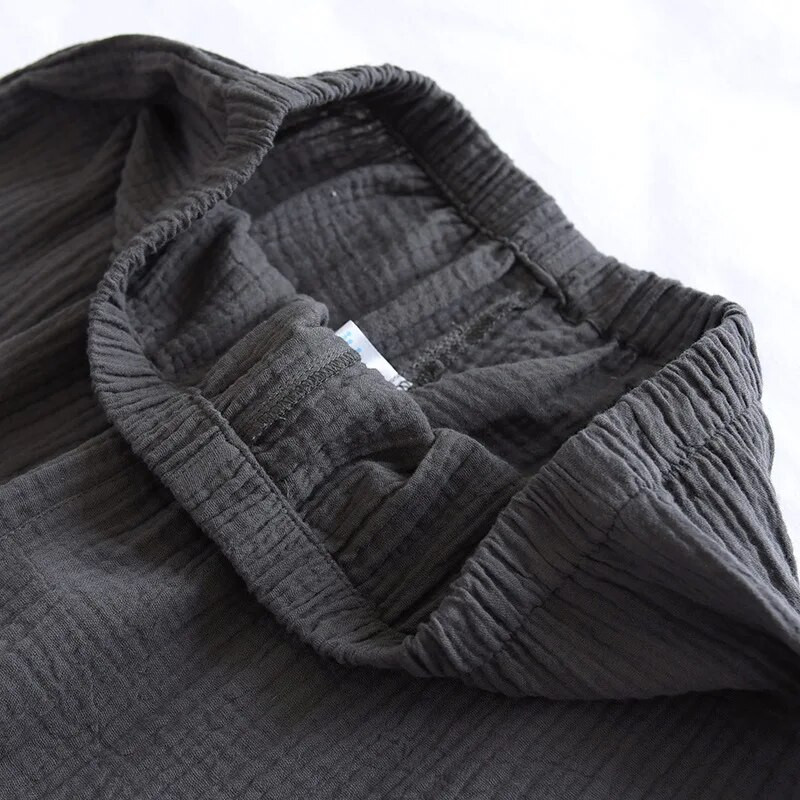 Pamučne hlače Kućno odijelo Muška jednobojna pidžama dugih rukava Komplet dugih hlača Pidžama velikih veličina Muška jesenska odjeća