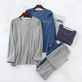 Vīriešu pavasara un rudens Pijama Hombre 2022 jaunākā kokvilnas liela izmēra garām piedurknēm jauniešu ziemas kokvilnas mājas apģērba uzvalks vīriešu pidžama