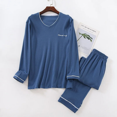 Vīriešu pavasara un rudens Pijama Hombre 2022 jaunākā kokvilnas liela izmēra garām piedurknēm jauniešu ziemas kokvilnas mājas apģērba uzvalks vīriešu pidžama